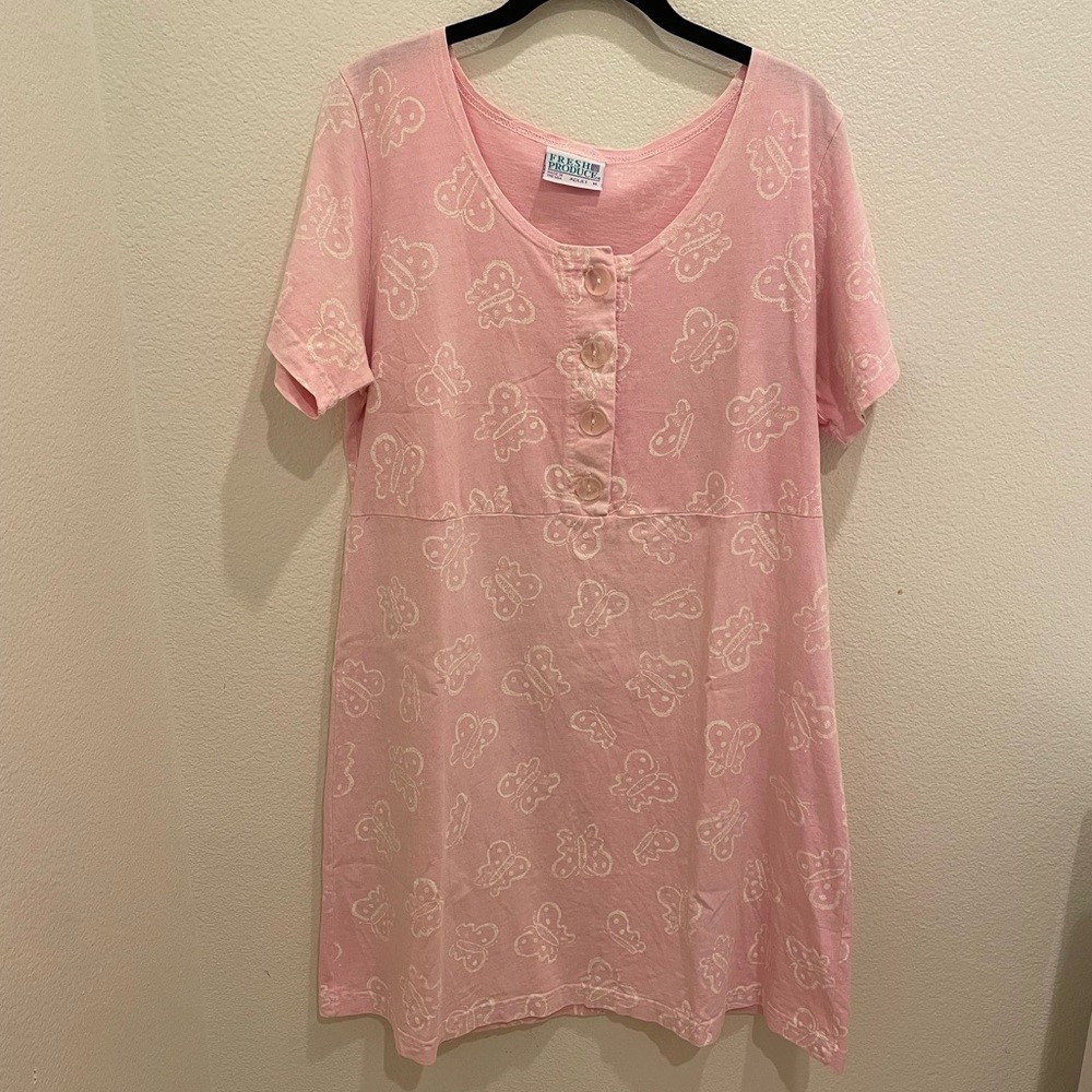 Vintage Fresh Produce Pink Butterfly Dress - Size Medium